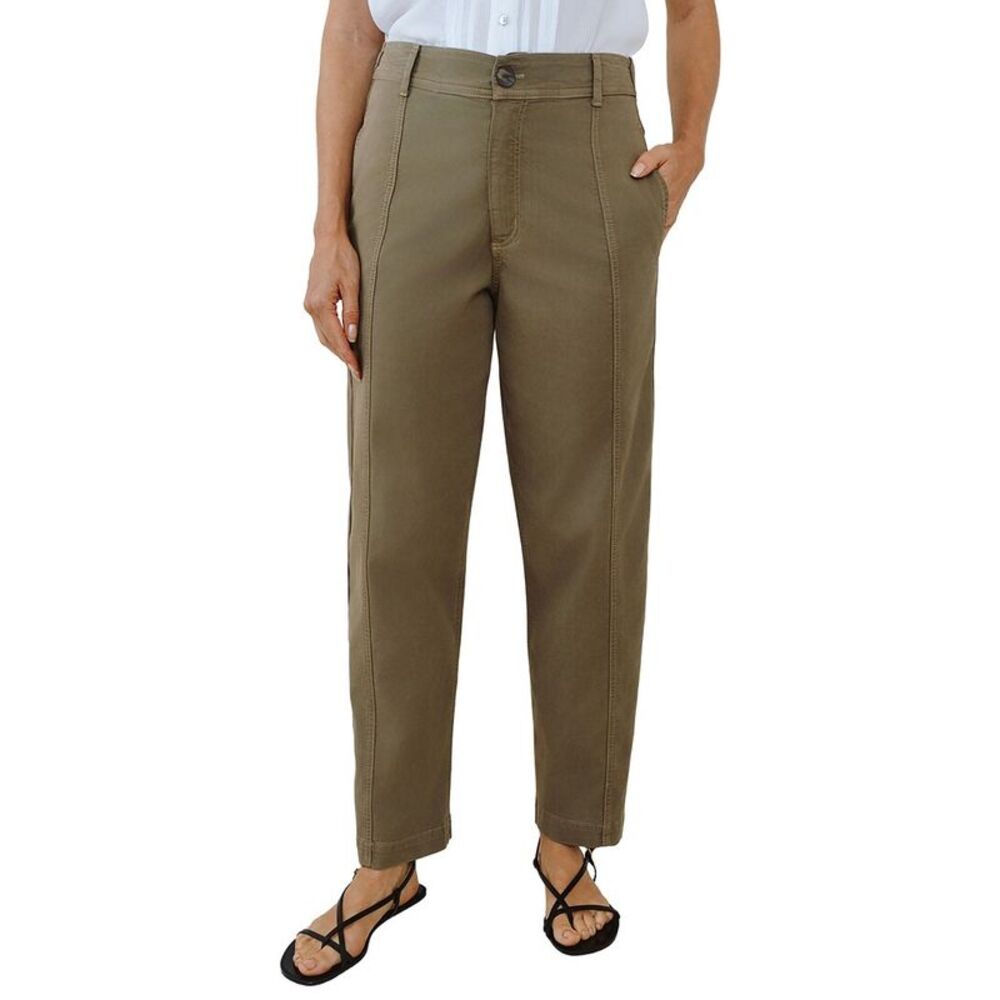 Bella Dahl Womens  Seamed Soft Barrel Pant, Green